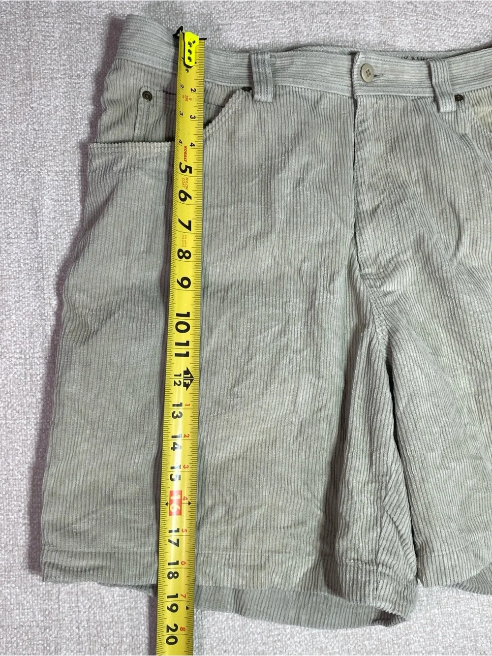 VTG Tommy Bahama Relax Men's Shorts 36 Tan Silk Cotton Blend Corduroy Flat Front